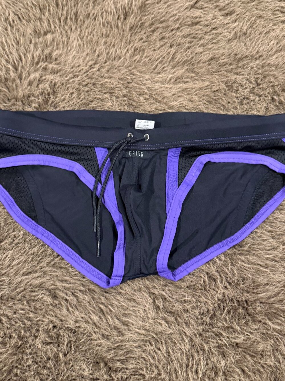 Gregg Homme Men's Swim Brief Size XL Black and Purple Like New